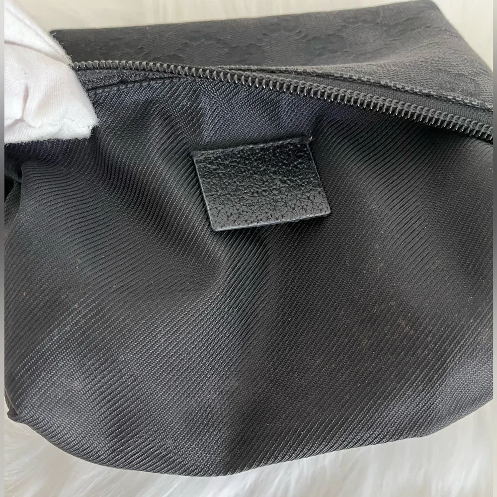 Gucci GG Black Monogram Cosmetic Pouch Italy